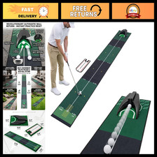 Indoor Golf Putting Green Mat 8.2ft with Auto Ball Return - Perfect for Home Pra