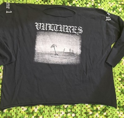 Vultures Kanye West Shirt Mens Sz 2 Black Graphic Long