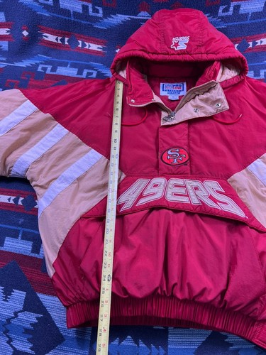 VTG 90s NFL SAN FRANCISCO 49ERS STARTER PUFFER JACKET Parka PULLOVER SIZE XL - Picture 14 of 20