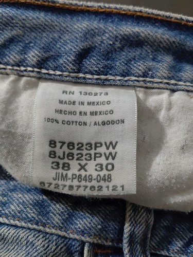 Pantalones de mezclilla Rustler 38X30 Thrashed Destroyed Distressed para hombre pierna recta lavado medio - Imagen 8 de 10