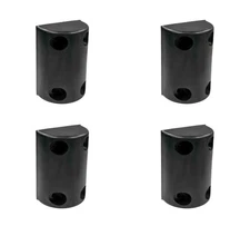 4Pk 8"x5-1/4"x3-1/2" Rubber Dock Bumper with 4 Hole Impact Resistant Half-Oval