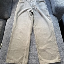 Women's Lee Relaxed Fit Straight Leg Pants Mid Rise Stretch Taupe Sz 14 34 X 27