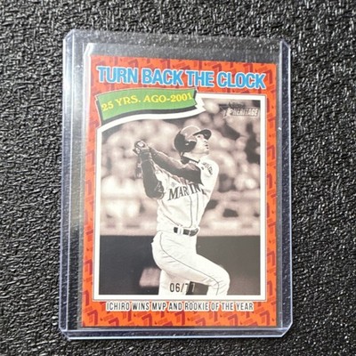 Topps 2026 Heritage Turn Back The Clock Ichiro Suzuki MVP Rookie Serial #06/77