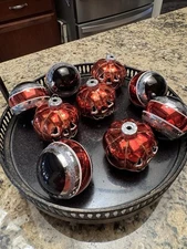 9 Christopher Radko Shiny Brite Halloween Ornaments Jack O Lantern Stripes