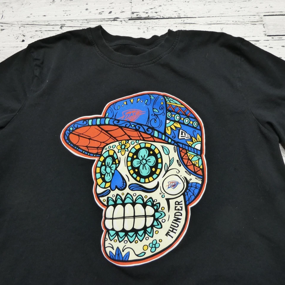 Oklahoma City Thunder Shirt Womens S Black NBA Basketball New Era Graphic Tee - Image 2 of 4