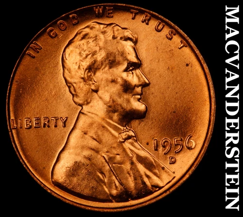1956-D Lincoln Wheat Cent- Choice Gem Brilliant Uncirculated Luster #J155