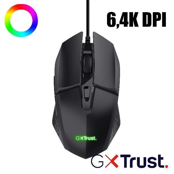 Trust Gxt 109 Felox Mouse Mano Destra Usb Tipo A Ottico 6400 Dpi - Immagine 3