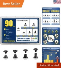 Chicago Screws for Leather, 90 Sets, 4 Sizes, M5 x 4-8 mm, Focused on pract...