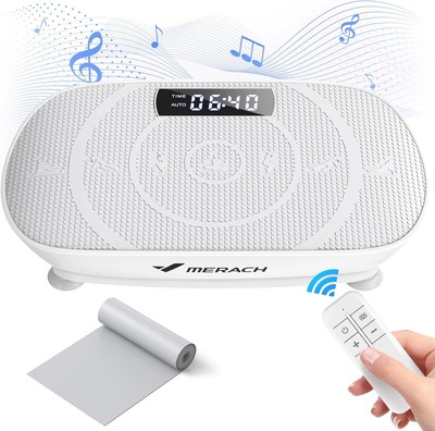 Merach Vibrationsplatte, Ganzkörpertraining leistungsstark leise 58*33*12cm, grau 