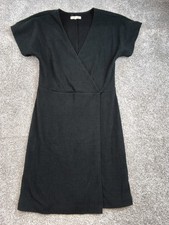 Madewell Guaze Black Faux Wrap Mini Dress V-Neck Size Small