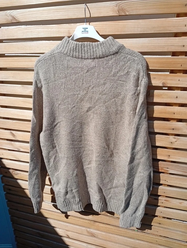 Pull L.L.Bean 100% Laine D'agneau Beige Chiné Homme Taille L - Photo 3/3