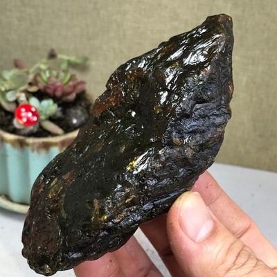 118-48-42mm Top Natural amber Crystal uncut gemstone Mineral Specimen A4201