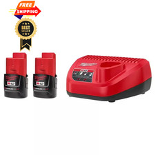 Milwaukee 48-11-2420 2 M12 REDLITHIUM 2.0 Compact 12V Batteries  Red