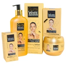 Gluta White Skincare Set With Glutathione & Collagen Lotion Cream Serum & Soap