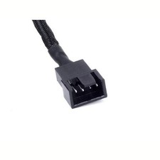 All Black Sleeved PWM Fan Splitter Cable 1 to 2 Converter 2 Pack