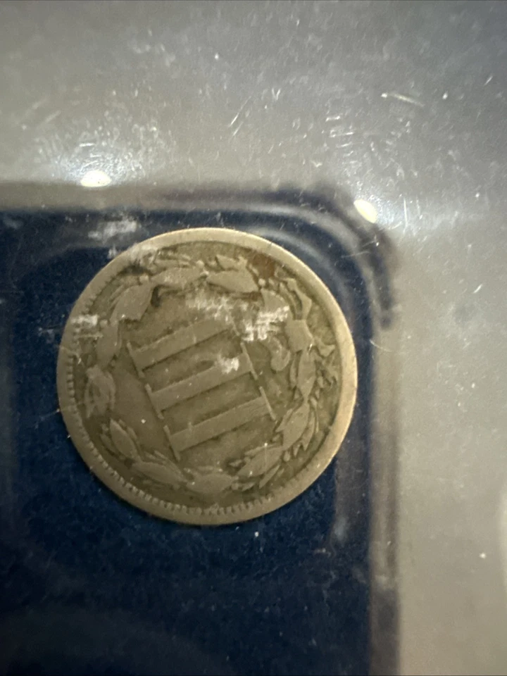 1865 Three Cent Piece Trime - Early US Type Coin 3 Cent! - Image 4 of 4