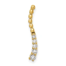 14k Yellow Gold 1/5 Ct Lab Grown Diamond Fancy Bar Chain Slide Pendantfor Mother