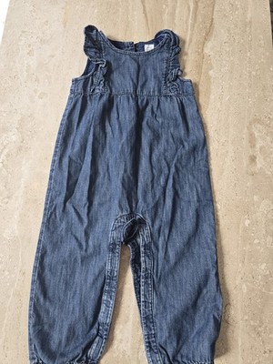 Baby Gap Denim Sleeveless Ruffle Jumpsuit