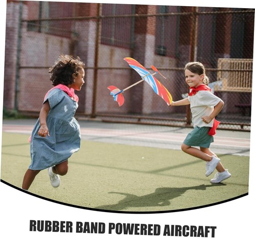 Tomaibaby 3pcs Balsa Wood Glider Plane Aircraft Model Rubber Band Powered... - Picture 7 of 9