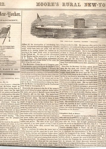 MOORE’S RURAL NEW YORKER – 22 MARZO 1862 – ARTICOLO/ILLUSTRAZIONE DEL MONITOR - Foto 6 di 6