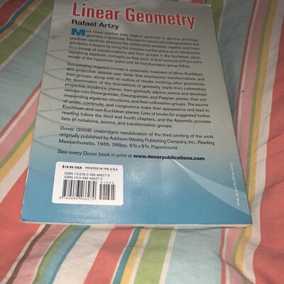 Dover Books on Mathematics Linear Geometry by Rafael Artzy (2008