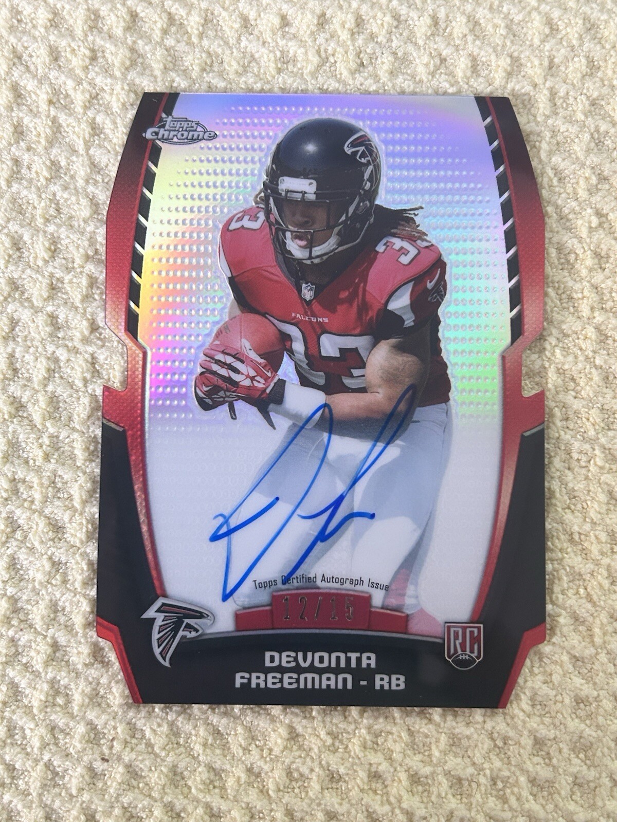 Devonta Freeman Topps Chrome Rookie Die-Cut #DF Autograph