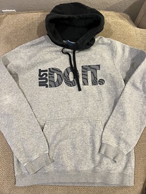 Nike Sportswear Men's Gray Hoodie Sweatshirt 888262 “just Do It