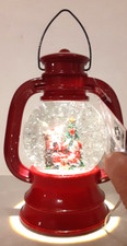 Holiday Time Round Water Lantern Snow Globe Lights Up NEW