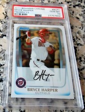 BRYCE HARPER 2011 Bowman CHROME #1 Draft Pick Rookie Card RC PSA 10 GEM MINT🔥$$