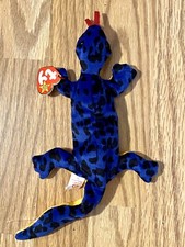 Ty Beanie Babies LIZZY Lézard, peluche/peluche, 1995. Retraité. avec étiquettes.