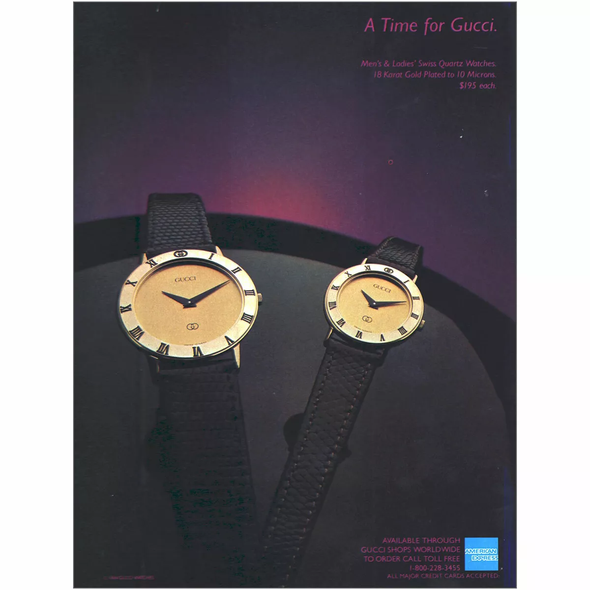 1984 Gucci Watches A Time For Gucci Vintage Print Ad
