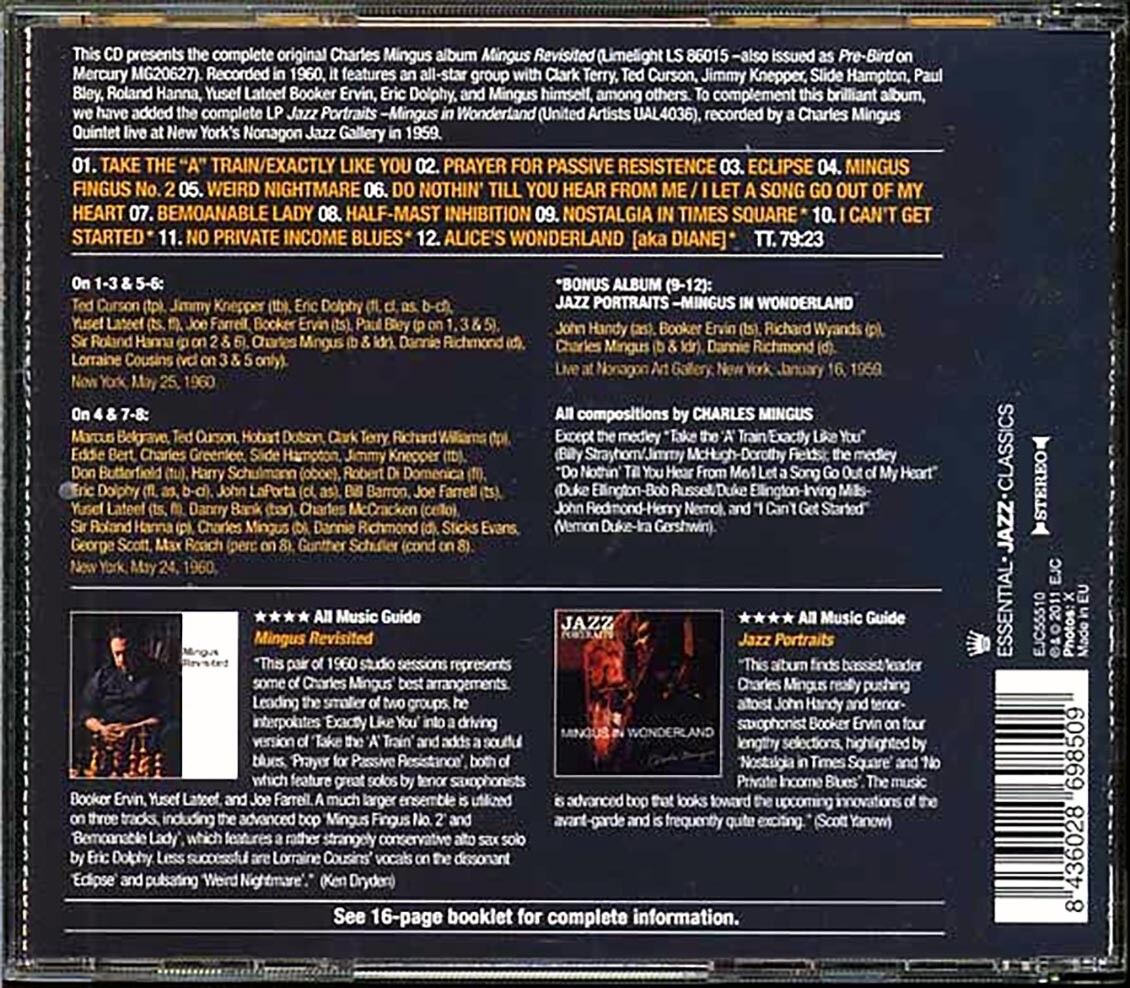 Sealed New Cd Charles Mingus Mingus Revisited Jazz Portraits Mingus In Wond Ebay