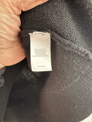 Maglione Girocollo J. Jill Taglia M Petite Nero Multicolore Fair Isle Misto Cotone - Foto 6 di 9
