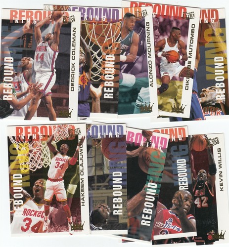 1994-95 Fleer Ultra REBOUND KING Insert Set 10 - Shaq Mourning Mutombo Webber