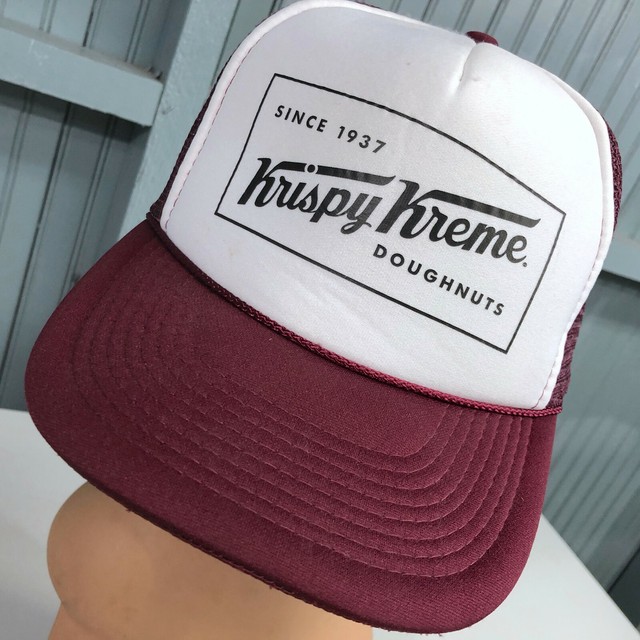VTG 80's Krispy Kreme Doughnuts Mesh Snapback Trucker Baseball Cap Hat ...