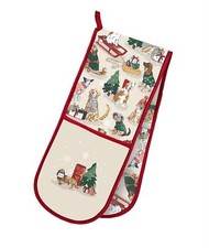 Doppel Ofenhandschuh Ulster Weavers Merry Mutts 100% Baumwolle rot