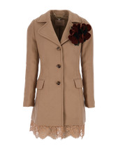 Women's Twinset Camel Virgin Wool Coat Size It42