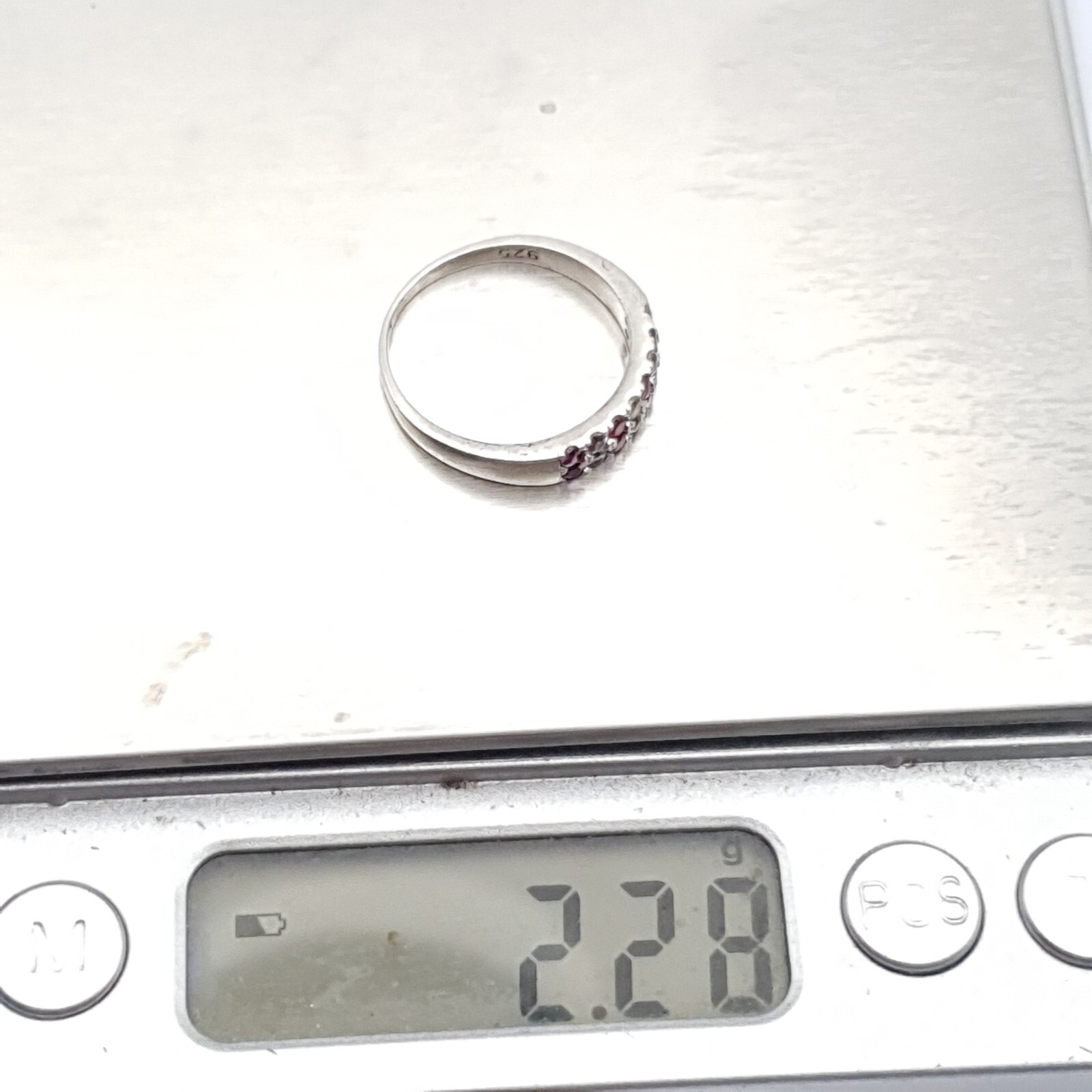 Silver Ruby Ring Lab Created Double Row Eternity … - image 10