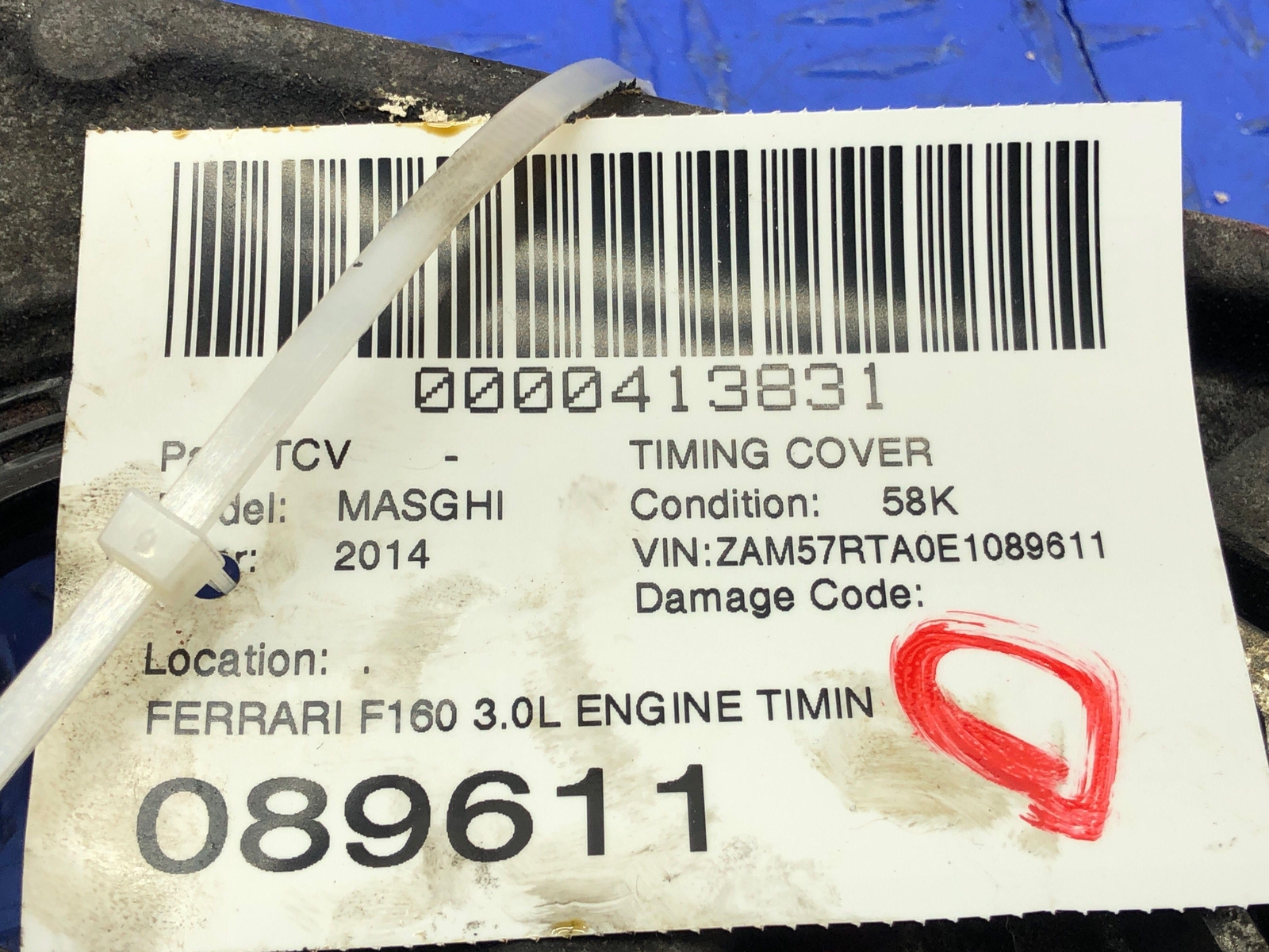 2014-2017 MASERATI GHIBLI FERRARI F160 3.0L ENGINE TIMING CHAIN COVER OEM 2015