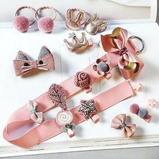 18Pcs/Set Kids Girls' Barrettes Baby Hair Ties Ribbon Hair Clips Accessories US