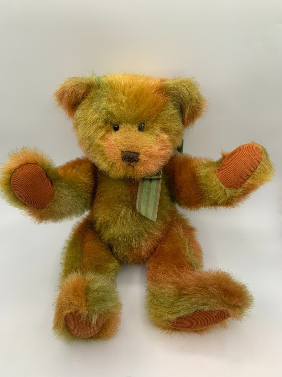 Rare Russ Jointed Teddy Bear Berrie Original Sample Green Orange
