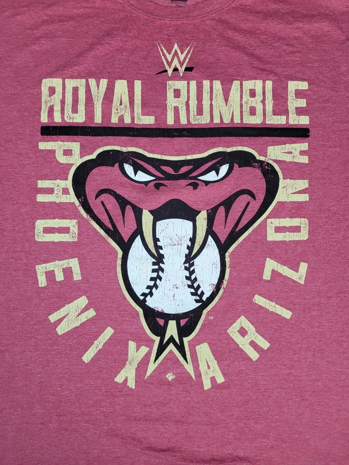 WWE x Diamondbacks Royal Rumble Tshirt Phoenix AZ 2019 Mens 2XL Rare  - Image 2 of 4