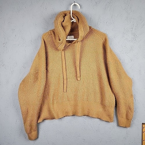 Lucky Brand Hoodie Womens Large Tan Beige Knit Outdoor Active Casual Hike Demure