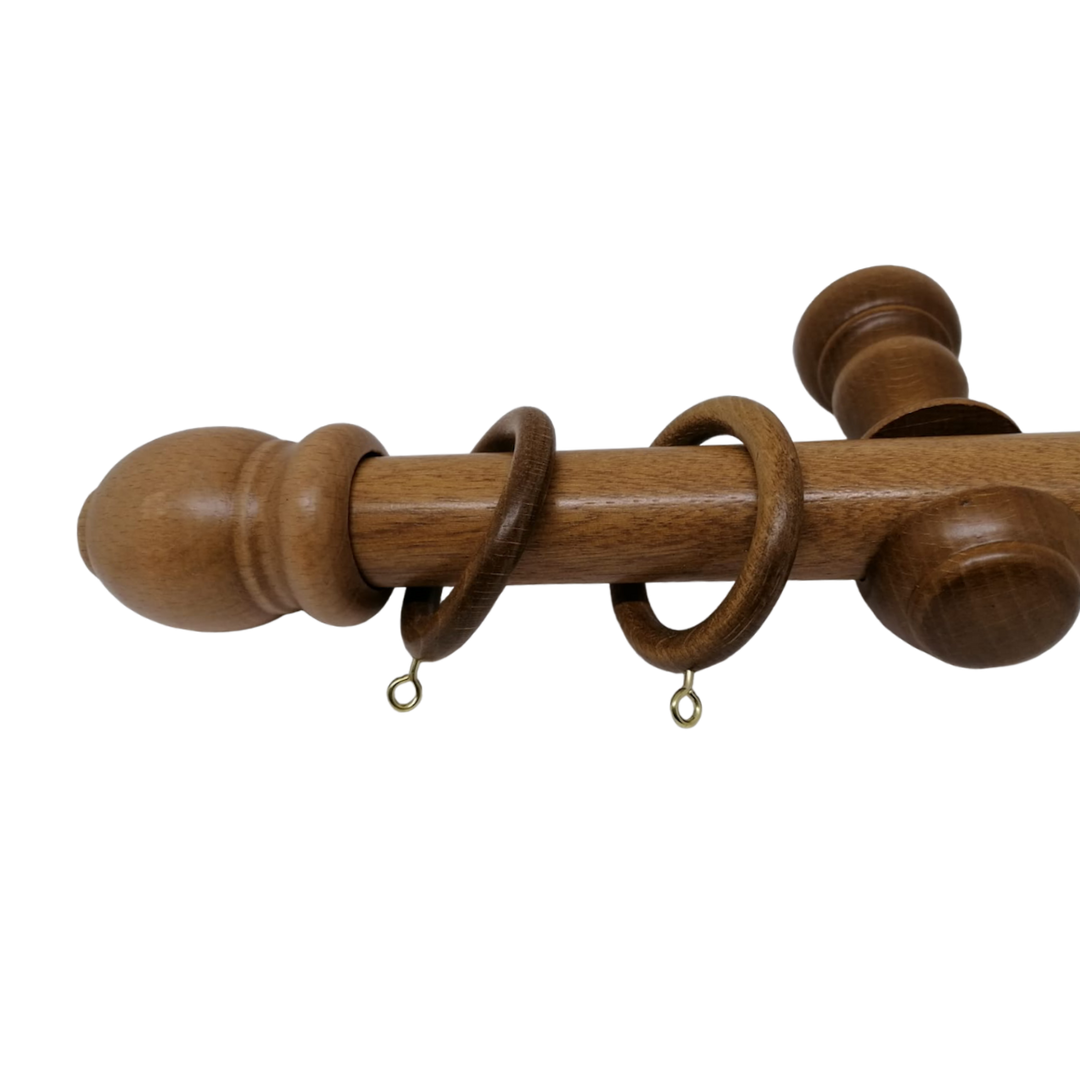 Terminali Per Bastone Tende In Legno - Diametro 35 Mm, Colore Noce, Made In Italy - Foto 10