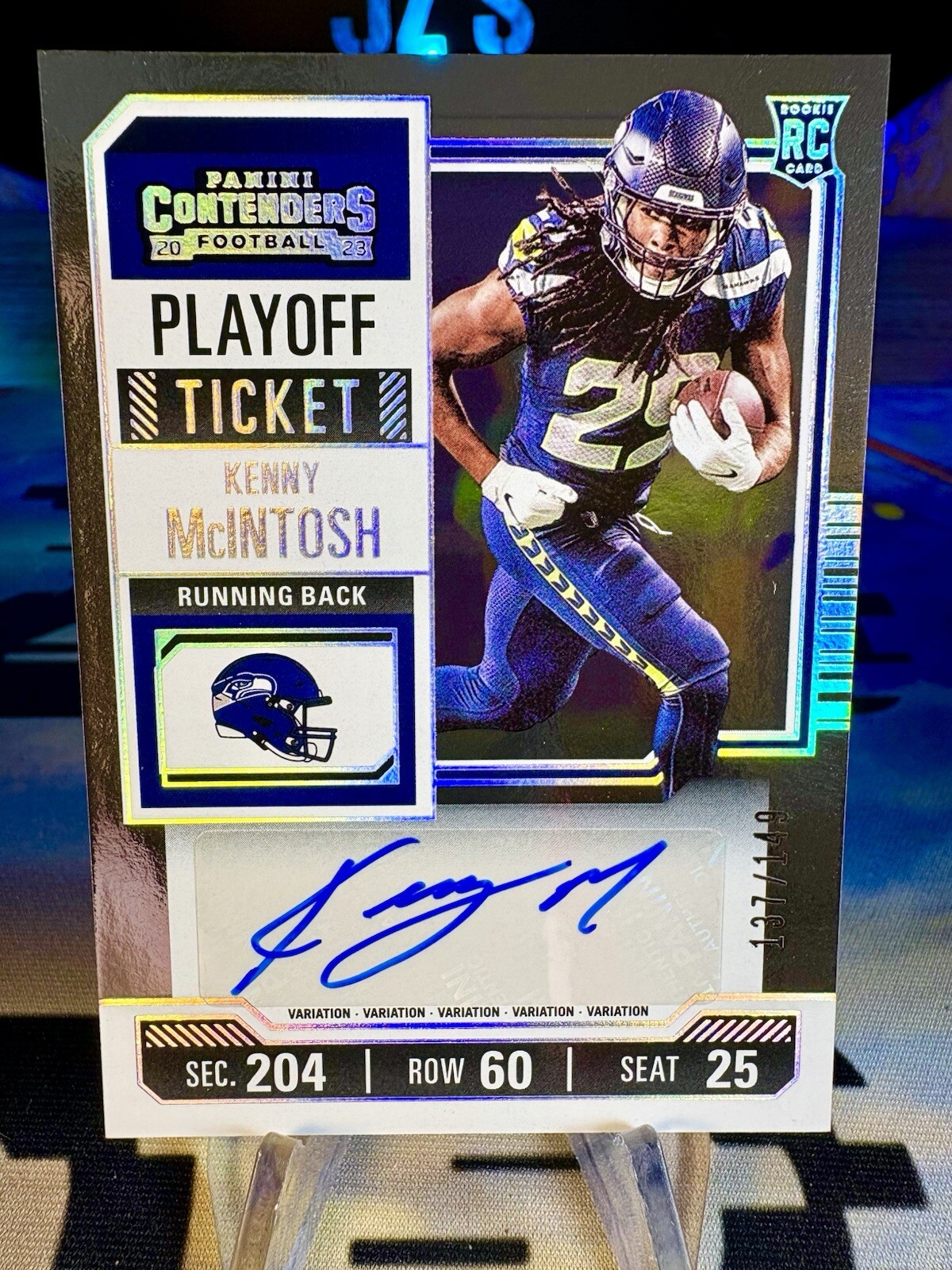 2023 Kenny McIntosh Panini Contenders Playoff Ticket Variation /149 Auto #150