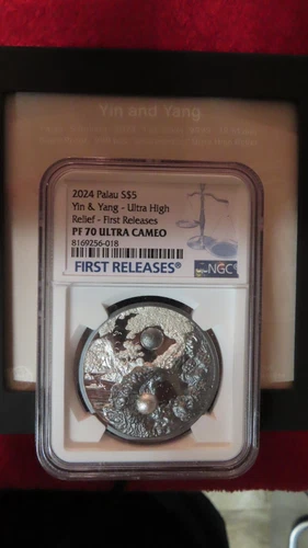 2024 Palau Silver 1oz $5 Yin & Yang NGC Black Proof PF70 First Release