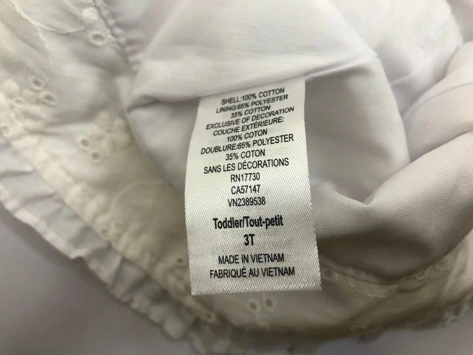 Sombrero de bebé Circo blanco estampado floral niñas niños pequeños 3T Foto 3 de 3