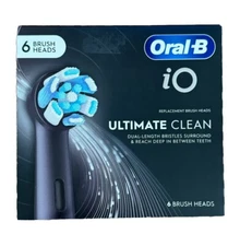 Oral-B iO Series “Ultimate Clean” 6 Replacement Brush Heads (White/ Black)