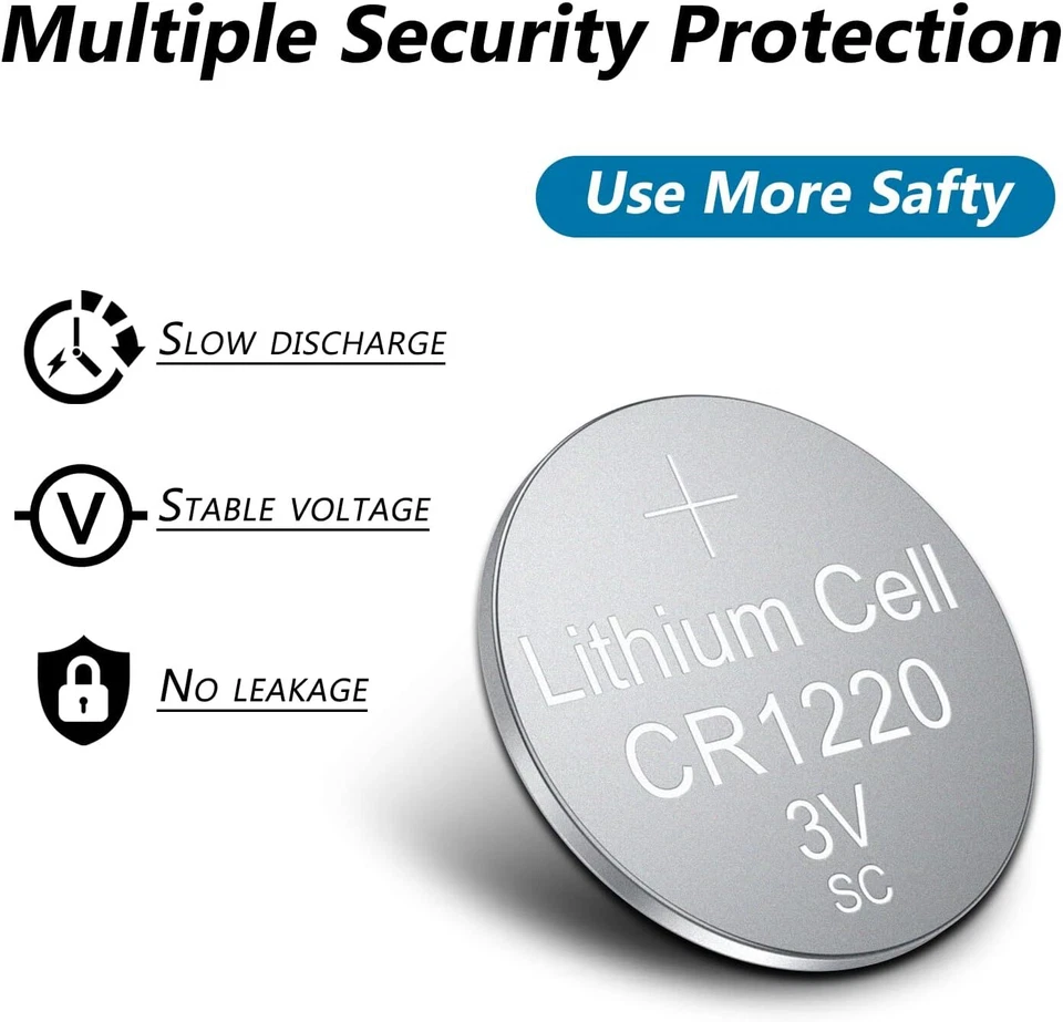 25-500Pcs lot 3Volt Button Coin Cell Battery CR1220 5009LC 40mAh for LED Lights - Image 3 of 4