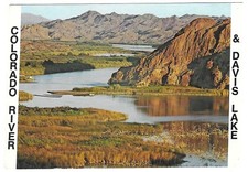 Postal vintage cromada Colorado River and Davis Lake cerca de Picacho recreación